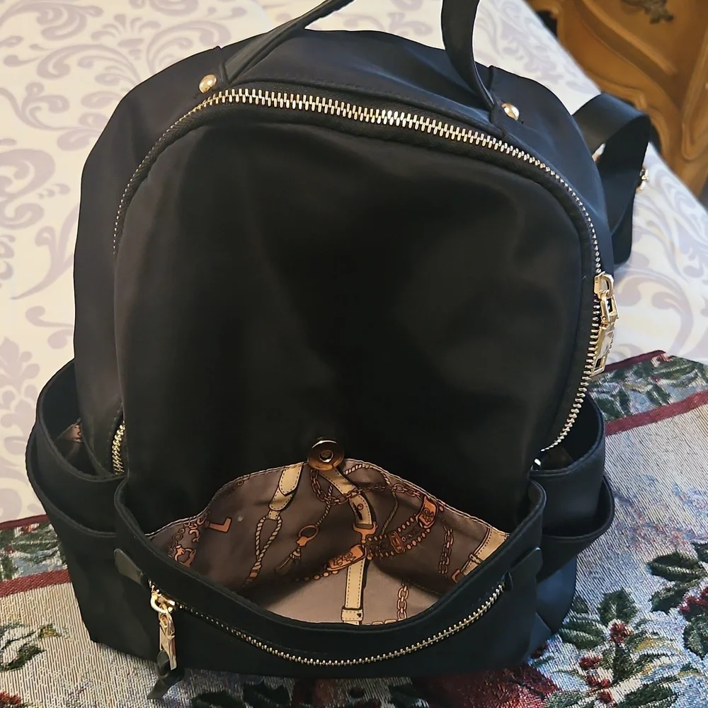 Back Pack Teachers Black With Lots If Sections Gold Hardware Good Size Like New